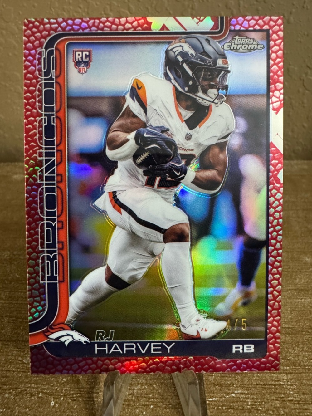 Topps Chrome 2025 Football RJ Harvey No.330 RARE Football Parallel #/5 RC NFL